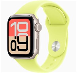 Apple Watch SE 3 2025 40mm Starlight Aluminum Case with Neon Yellow Sport Band (M/L) f87g1KdVg2QfYcPcQWNLT2 - фото 34847