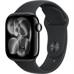 Apple Watch Series 11 42mm Jet Black Aluminum Case with Black Sport Band (S/M) CX3fQb1XiSlVR4kHLVilV3 - фото 34889